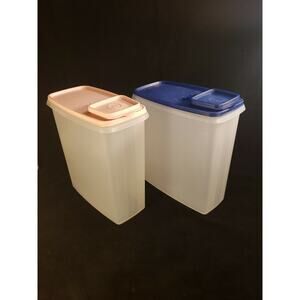 2 Vintage Tupperware 1588-3 20 Cup Sheer Cereal Storage Containers